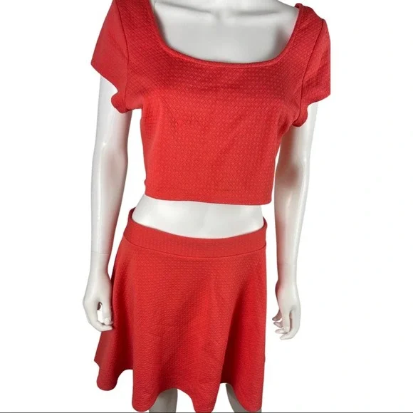 NWT Trixxi Junior Two Piece Coral Mini Dress 13 - Picture 4 of 13